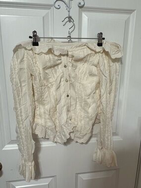 Ivory Ruffled Blouse